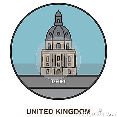 Oxford. Cities and towns in United Kingdom Vector Illustration