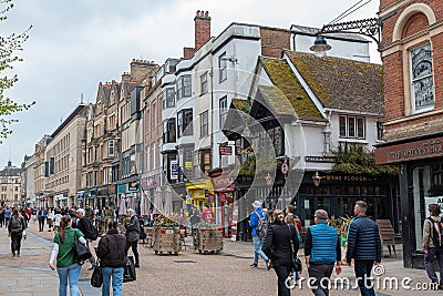 Oxford City centre. Busy Cornmarket Street Editorial Stock Photo