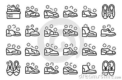 Oxford shoes icons set outline vector. Formal men Vector Illustration