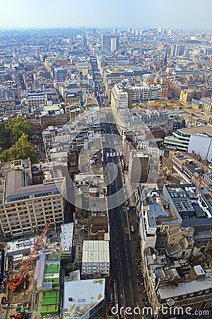 Oxford Street High Angle View Stock Photo