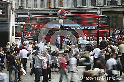 Oxford Street in London Editorial Stock Photo