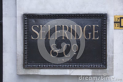 Oxford Street, London, UK, 7th February 2019, Selfridges entrance Editorial Stock Photo