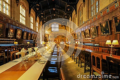 The Great Hall of Christ Church in Oxford Editorial Stock Photo