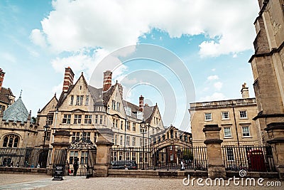 OXFORD, UNITED KINGDOM - AUG 29 2019 : The Bridge of Sighs connecting two buildings at Hertford College in Oxford, England Editorial Stock Photo