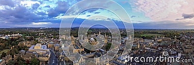 Oxford University and City Panoramic Aerial View Stock Photo