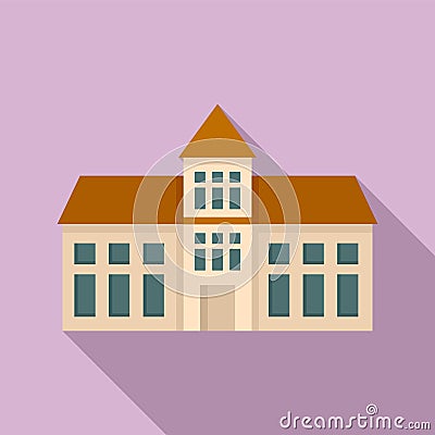 Oxford university icon, flat style Vector Illustration