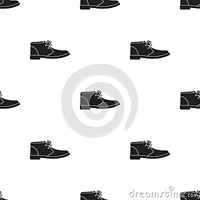 Oxfords icon in black style isolated on white background. Shoes pattern stock vector illustration. Vector Illustration