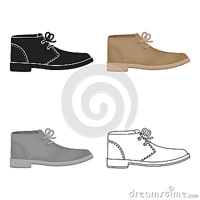 Oxfords icon in cartoon style isolated on white background. Shoes symbol stock vector illustration. Vector Illustration