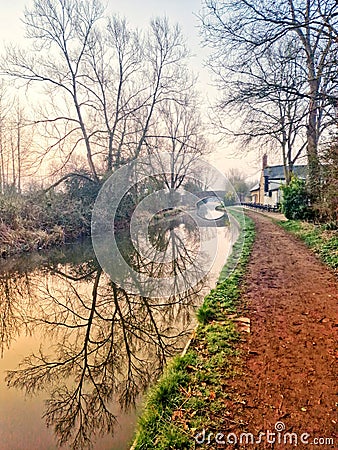 Oxfordshire Canal Near Thrupp Stock Photo