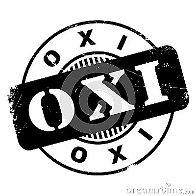 Oxi NO In Greek rubber stamp Vector Illustration