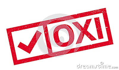 Oxi NO In Greek rubber stamp Vector Illustration