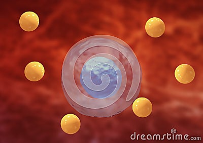 Oxidative stress is the deformation and degeneration of cells caused by the attack by free radicals Cartoon Illustration