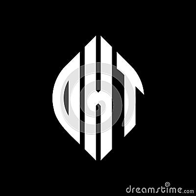 OXT circle letter logo design with circle and ellipse shape. OXT ellipse letters with typographic style. The three initials form a Vector Illustration