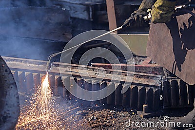 Oxy acetylene cutting torch Stock Photo