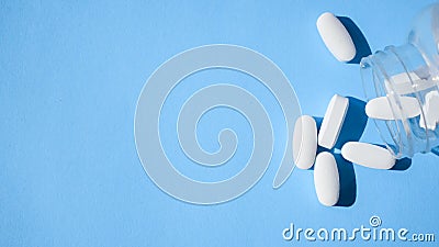 Oxycodone pills. Opioid pain medication, narcotic. Close up whit Stock Photo