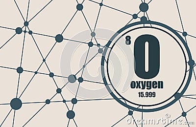 Oxygen chemical element. Vector Illustration