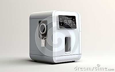 Oxygen Concentrator Against a Clean White Surface -Generative Ai Stock Photo
