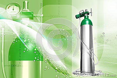 Oxygen cylinder Cartoon Illustration