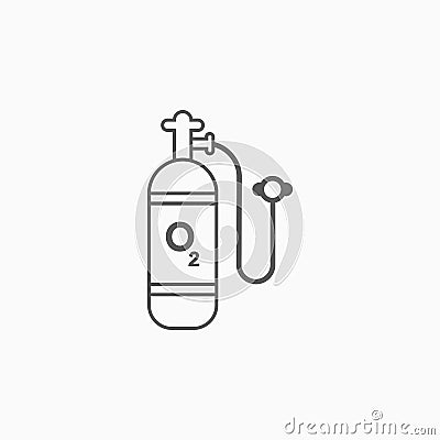 Oxygen cylinder icon, oxygen, cylinder, tank, scuba Vector Illustration