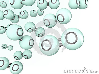 Oxygen molecule 3d models Stock Photo