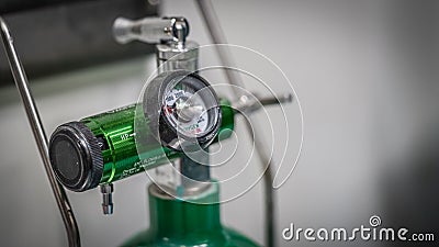 Oxygen Regulator Pressure Control Valve Stock Photo