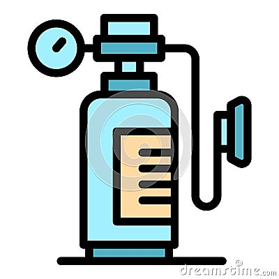 Oxygen respiratory tank icon vector flat Vector Illustration