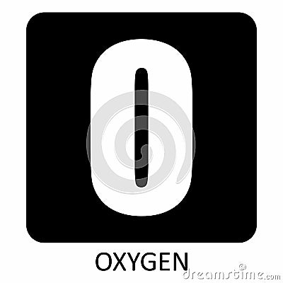 Oxygen symbol illustration Cartoon Illustration