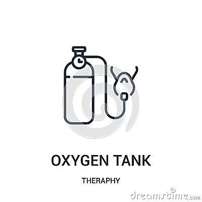 oxygen tank icon vector from theraphy collection. Thin line oxygen tank outline icon vector illustration Vector Illustration