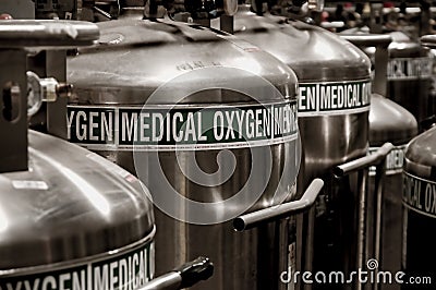 Oxygen Tanks Stock Photo