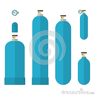 Oxygene tanks set Vector Illustration