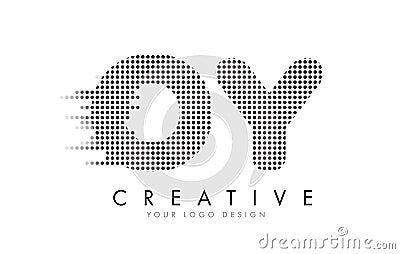 OY O Y Letter Logo with Black Dots and Trails. Vector Illustration