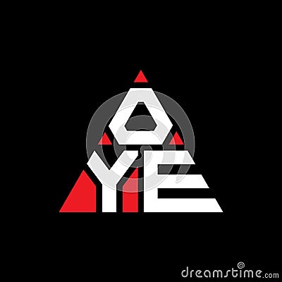 OYD triangle letter logo design with triangle shape. OYD triangle logo design monogram. OYD triangle vector logo template with red Vector Illustration