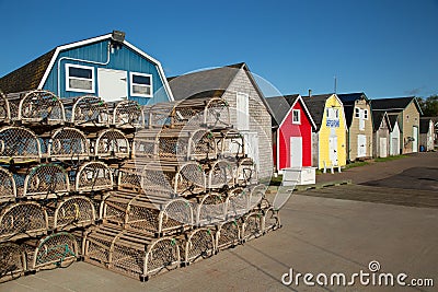 Oyster barns in Prince Edward island Editorial Stock Photo