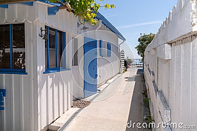 Oyster hut at Cap Ferret Arcachon in France Stock Photo