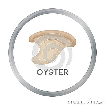 Oyster icon in cartoon style isolated on white background. Mushroom symbol stock vector illustration. Vector Illustration