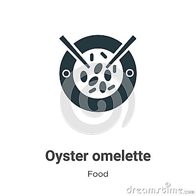 Oyster omelette vector icon on white background. Flat vector oyster omelette icon symbol sign from modern food collection for Vector Illustration