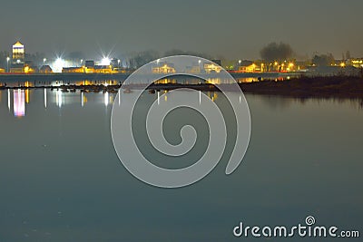 Oyster pit in Ostend . Belgium at night Stock Photo