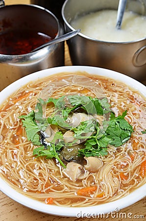 Oyster and pork intestine vermicelli Stock Photo