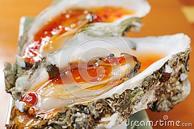 Oyster roast Stock Photo
