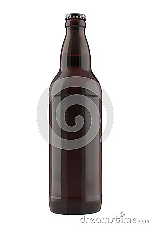 22oz Beer Bottle Isolated on White. Stock Photo