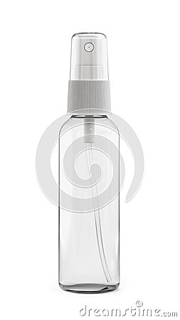 2 oz Clear Antibacterial Hand Sanitizer, Lens Cleaner, Antifog or Delay Spray Isolated on White Background. Stock Photo