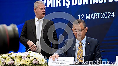 Ozgur Ozel, Chairman of the main opposition party attended the 'Izmir Business World Meeting' Editorial Stock Photo
