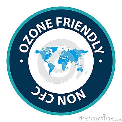 ozone friendly non cfc stamp on white Stock Photo