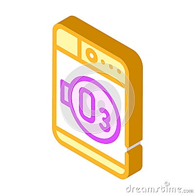 Ozone laundry system machine isometric icon vector illustration Vector Illustration