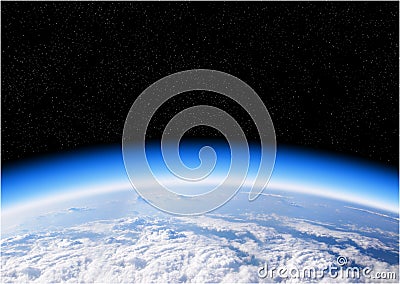 Ozone layer from space view of planet Earth Stock Photo