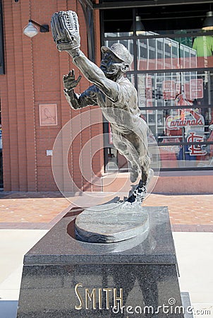 Ozzie Smith Statue, Outside Busch Stadium St. Louis Editorial Stock Photo