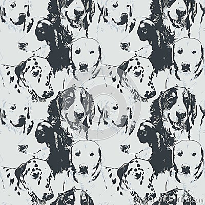 Dogs seamless pattern, pets or dog print, Stock Photo