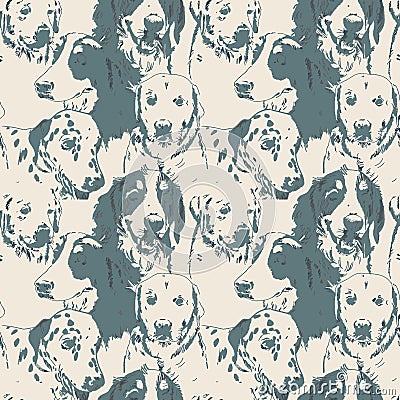 Dogs seamless pattern, pets or dog print, Stock Photo