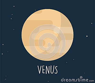 Planet and simple sphere on space background. Vector Illustration