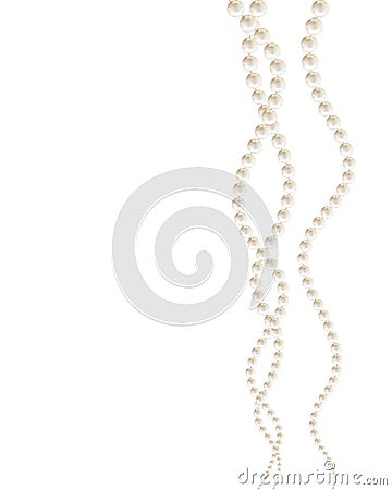 Pearl garland. Necklace. Pearls. White background. Abstract vector illustration. Vector Illustration